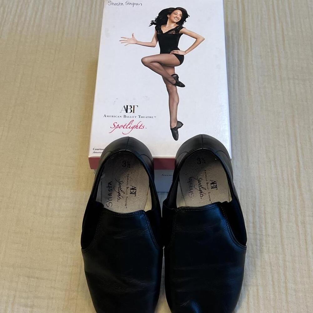 Vintage ABT balletcore black leather jazz shoes